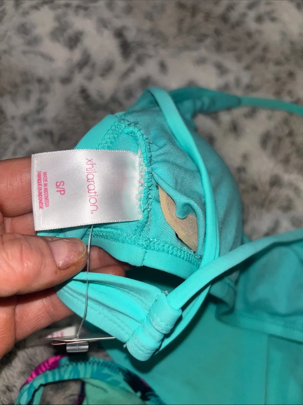 Xhilaration Bikini‎ Bottoms w/Pink & Navy Floral & Turquoise Ruffled Top NWT❗️